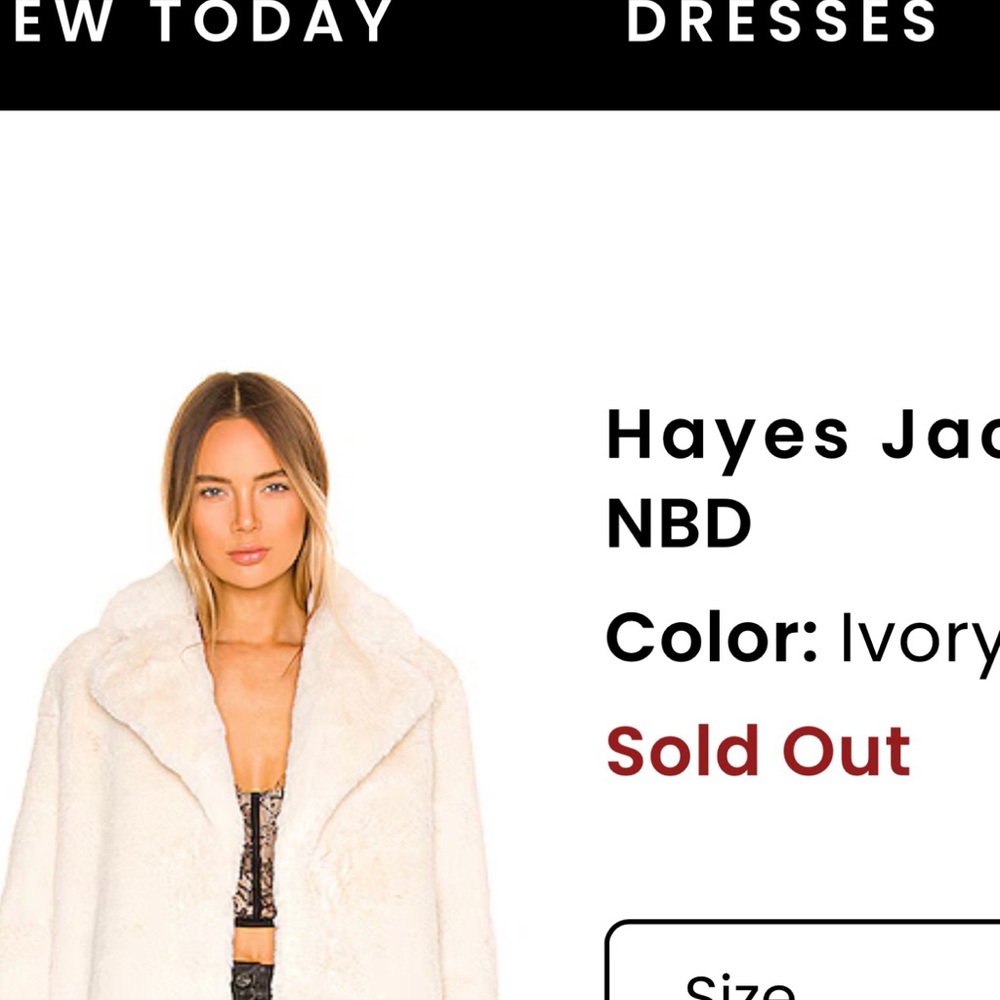 NBD Cream Faux Fur Coat